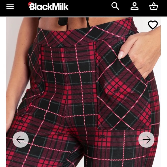 Blackmilk “TARTAN RIBBON CUFFED PANTS - LIMITED” Size Medium M NWT Holiday - Picture 2 of 16